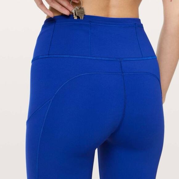 LULULEMON Jet Stream Blue Fast Free Non-Reflective Nulux Active Leggings Sz 18 - Picture 14 of 14